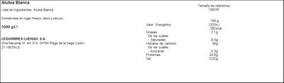 Alubia Luengo 1kg blanca