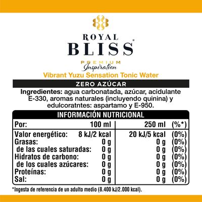 Royal Bliss Zero Signature Tonic Water 250ml Lata