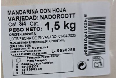 Mandarina o clementina cesta 1,5kg