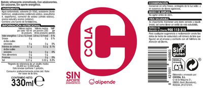 Refresco cola Alipende lata 33cl zero