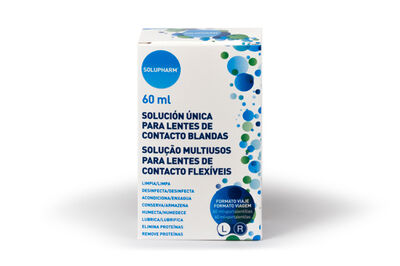 Soluci&oacute;n &uacute;nica Solupharm 60ml para lentes de contacto blandas