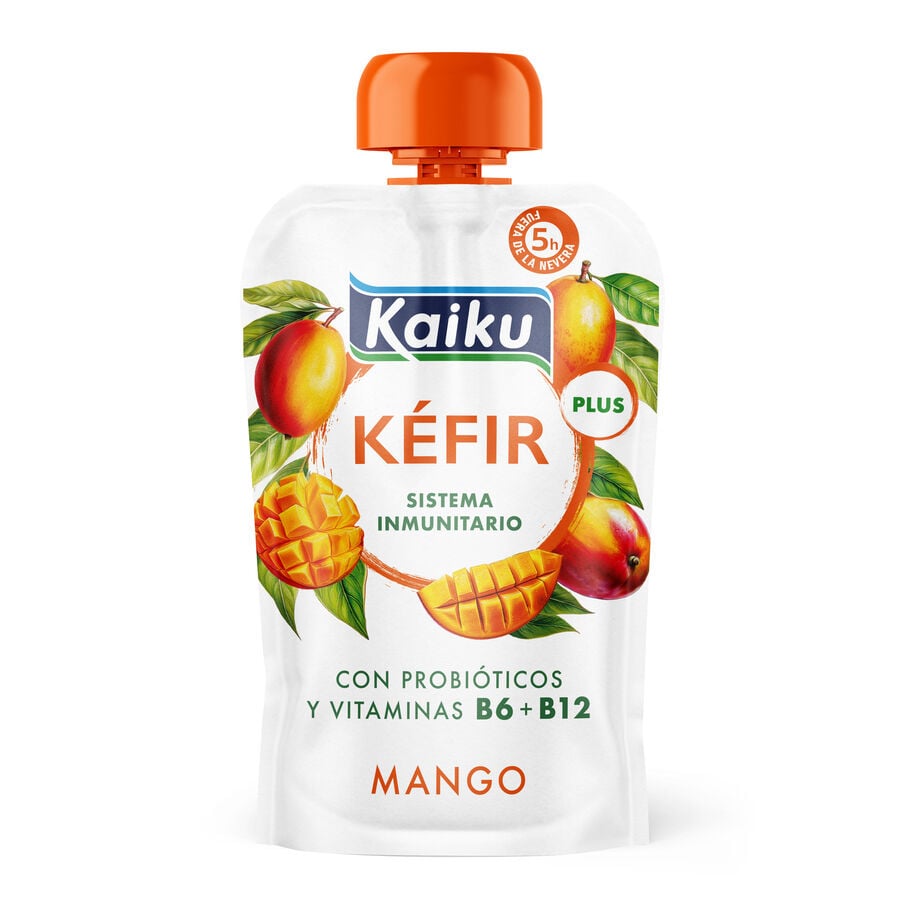 Kéfir pouch mango con probióticos y vitaminas B6 y B12 Kaiku 110g