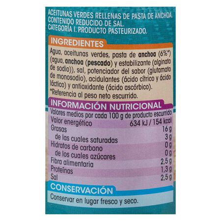 Aceitunas rellenas anchoa Alipende pack 3