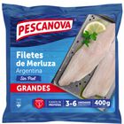 Filete de merluza argentina sin piel de la marca Pescanova con un peso de 400 gramos