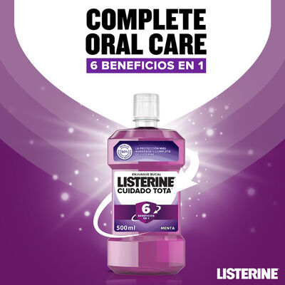 Enjuague bucal Listerine 500ml cuidado total menta