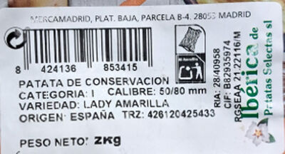 Patata para fre&iacute;r bolsa 2kg