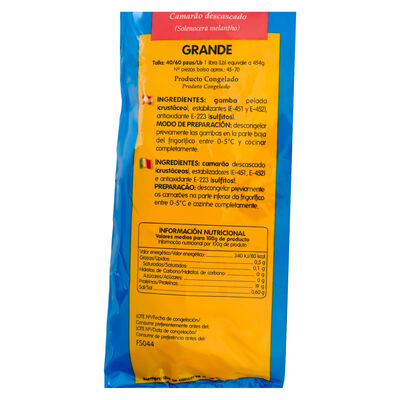 Gamba pelada Antonio y Ricardo 375g 40/60 unidades