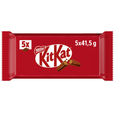 Barritas recubiertas de chocolate con leche Kit-Kat 5 x 41,5g