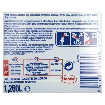 Suavizante Vernel 70 lavados aromaterapia lirio