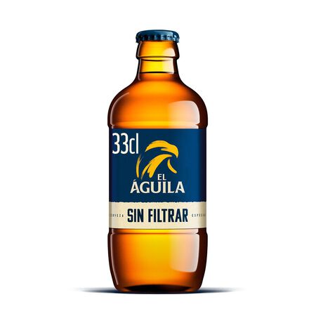 Cerveza rubia especial El Águila Sin filtrar botella 33cl