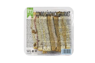 Sandwich gourmet de atún, pavo y jamón cocido con queso azul LM 300g
