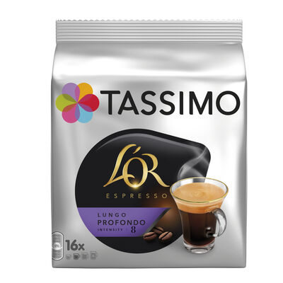 Café lungo profondo intensidad 8 Tassimo L'or 16 cápsulas