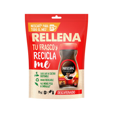 Café descafeinado soluble Nescafé 75g