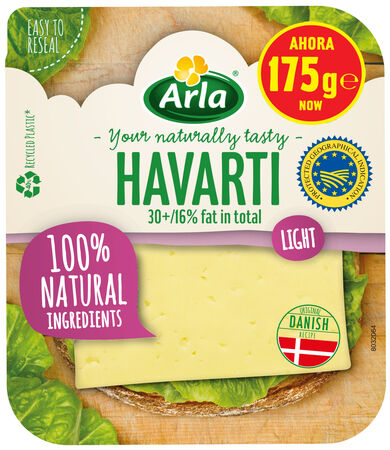 Queso havarti light en lonchas Arla 175g