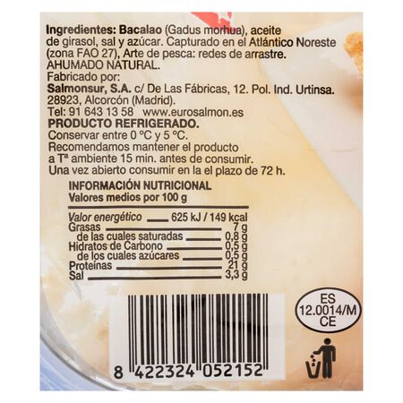 Bacalao ahumado Eurosalmon 80g