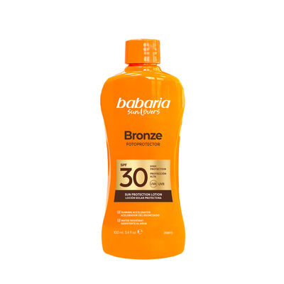 Loci&oacute;n solar factor 30 bronze Babaria 100 ml