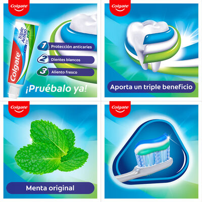 Pasta de dientes Colgate Triple Action anticaries y frescor a menta 100ml
