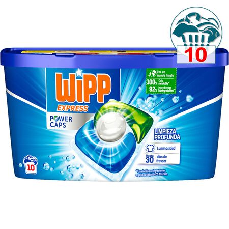 Detergente Cápsulas Wipp Express 10 Lavados Limpieza Profunda