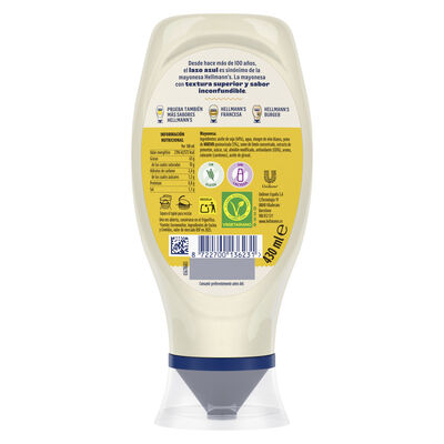 Mayonesa bocabajo con dosificador Hellmann's 430ml