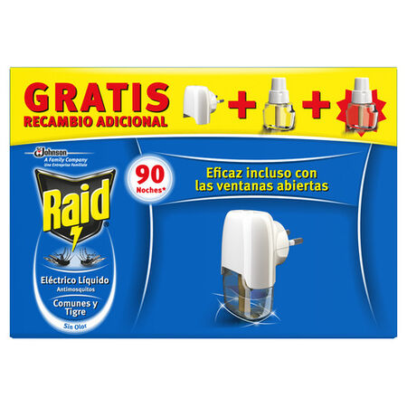 Insecticida eléctrico aparato+2 recambios Raid líquido sin olor