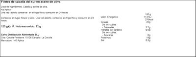 Filete caballa bajo en sal Calvo 82g en aceite oliva