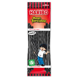 Mega torcidas regaliz HARIBO, bolsa 200 g