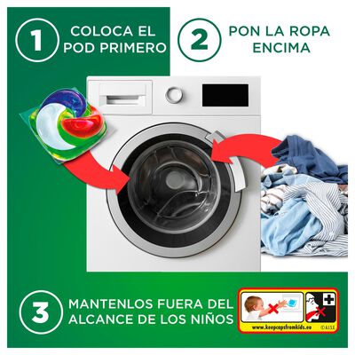 Detergente c&aacute;psulas pods Ariel 14l lavados poderoso