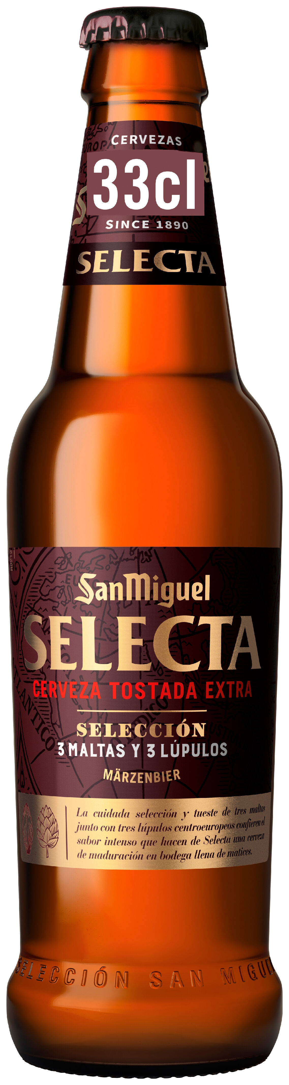 Cerveza tostada San Miguel Selecta botella 33cl