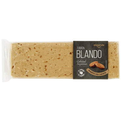 Turr&oacute;n blando con 70% de almendra Alipende 300g