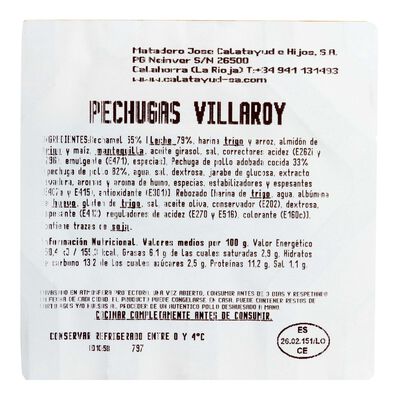 Pechuga villaroy Calatayud 450g aproximadamente