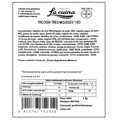 Mousses de 3 trilogía La Cuina