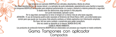 Tampon con aplicador Bodyplus compact 28 uds super plus