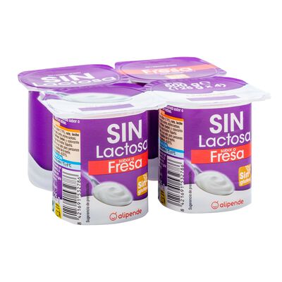 Leche fermentada sin lactosa Alipende pack 4 125g fresa