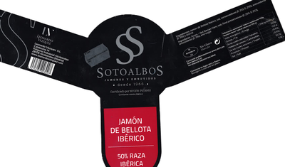 Jamón de bellota ibérico 50% raza ibérica pieza 8k aprox
