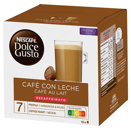 Café descafeinado leche nescafé Dolce Gusto 16 cápsulas