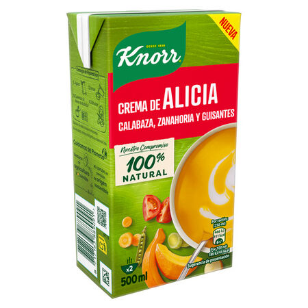Crema con calabaza zanahoria y guisantes Knorr 500ml