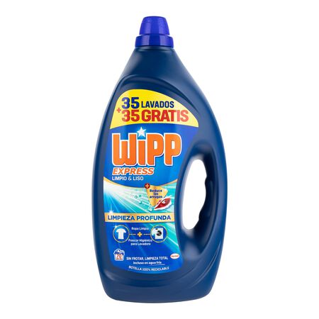 Detergente líquido Wipp Express 35+35 lavados limpio&liso