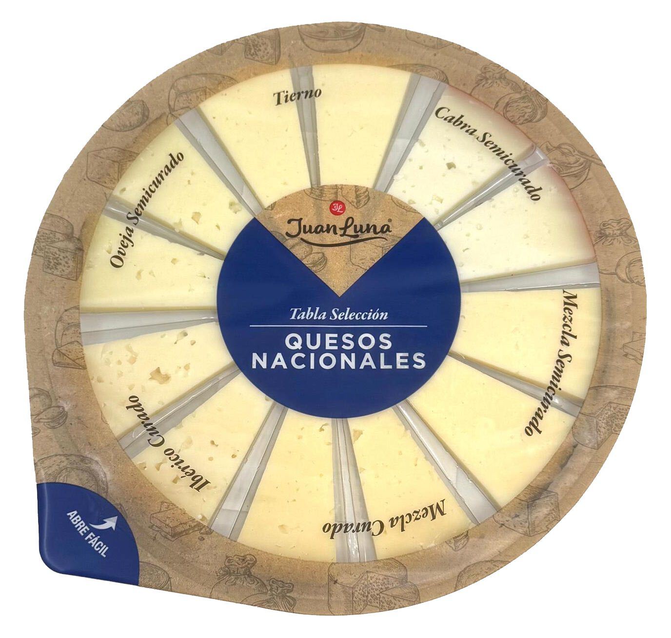 Tabla de quesos nacional clásica Juan Luna 200g (12 piezas)