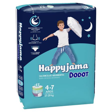 Pañal braga Happyjama niño 4-7años 17 uds