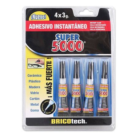 Adhesivo intantáneo Super 5000 Bricotech 4X3gr