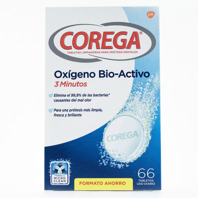 Tableta limpiadora corega 66 unidades oxígeno Bioactivo