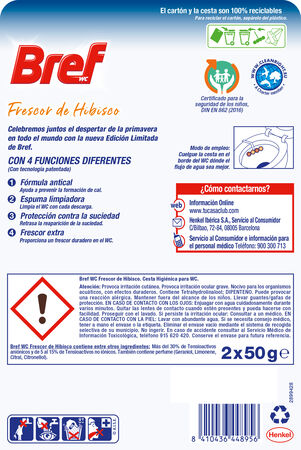 Limpiador Wc Colgador Bref 2U Frescor De Hibisco