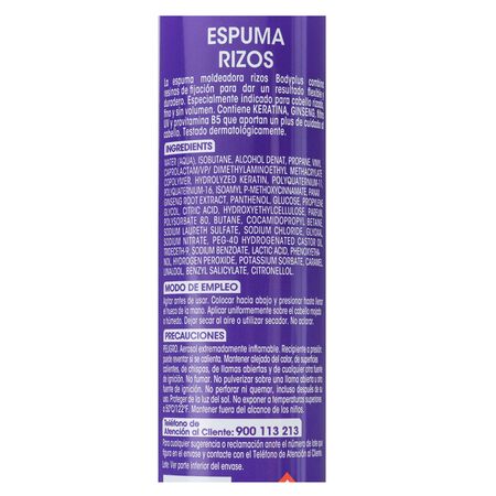 Espuma fijadora para el cabello Bodyplus 250ml rizos