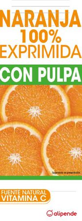 Zumo de naranja 100% exprimida con pulpa Aipende 1L