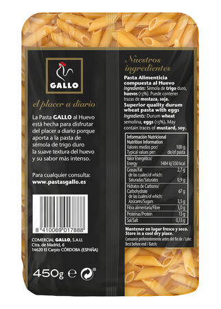 Macarrones al huevo Gallo 450g