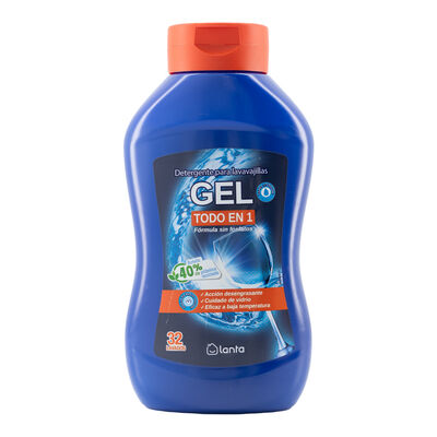 Detergente gel vajilla Lanta 32l todo en 1