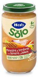 Tarrito de Menestra De Verduras con Ternera y Jamón Hero Solo 235g
