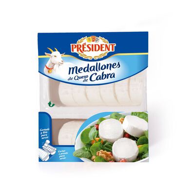 Queso en rulo de cabra ya cortado Pr&eacute;sident pack 2 de 100g