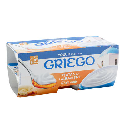 Yogur estilo griego Alipende pack 4 pl&aacute;tano y caramelo