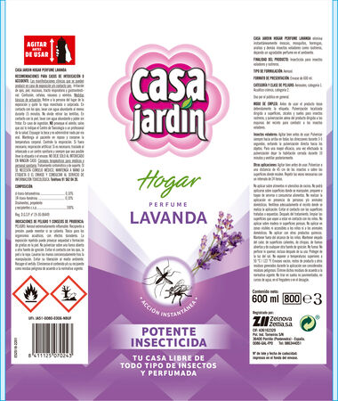 Insecticida spray Casa Jardín 600 ml Lavanda
